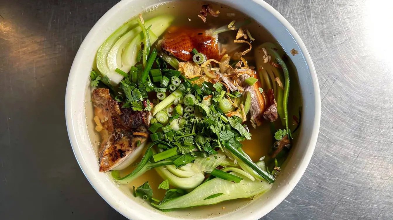 24 Roast Duck Rice Noodle or Egg Noodle Soup