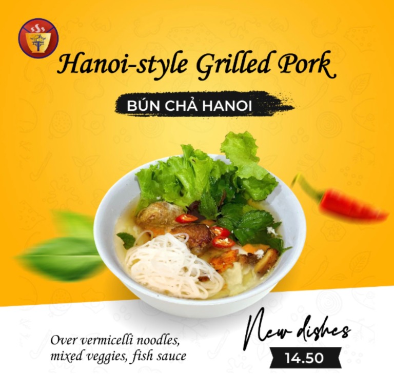 Hanoi-styled Grilled Pork with Noodles ( Bun Cha Hanoi)