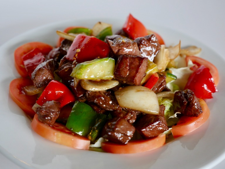 X18. Filet Mignon Fried Steak Cube over Rice