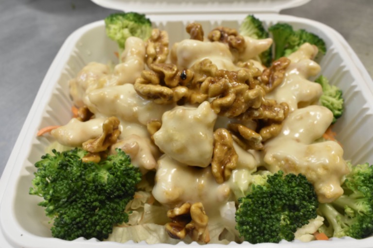 C12. Honey Wasabi Walnut Prawns