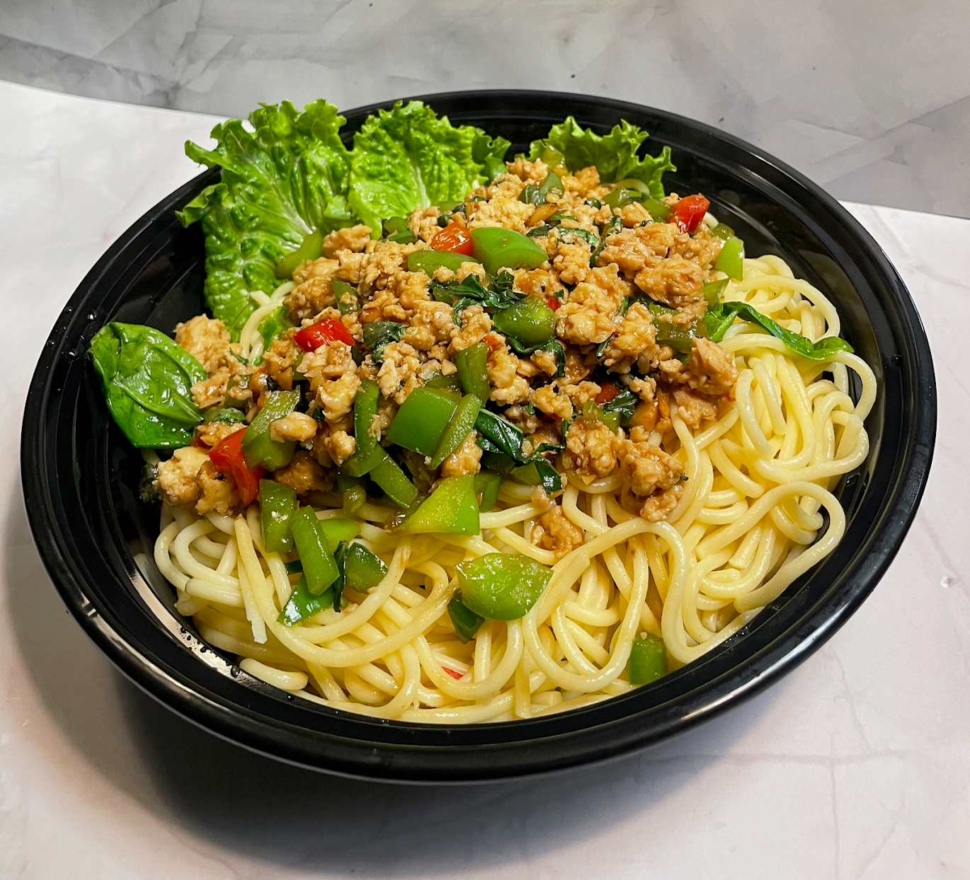 21. Basil Chicken Spaghetti