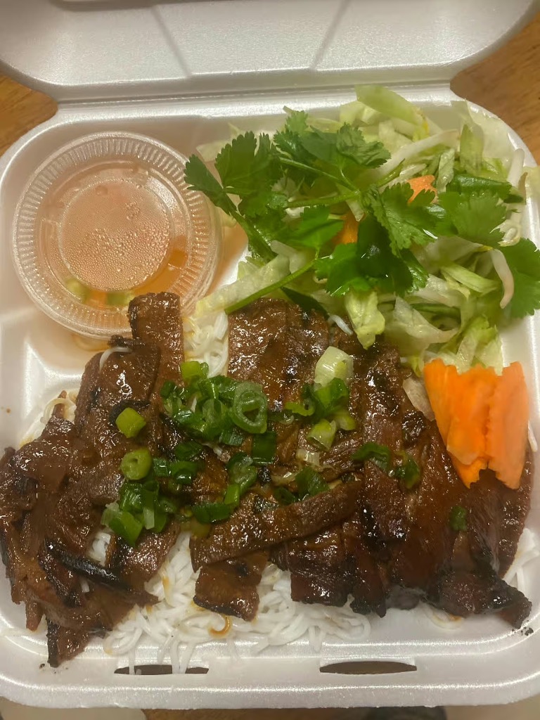 50. Choice of Charbroiled Pork, Beef or Chicken