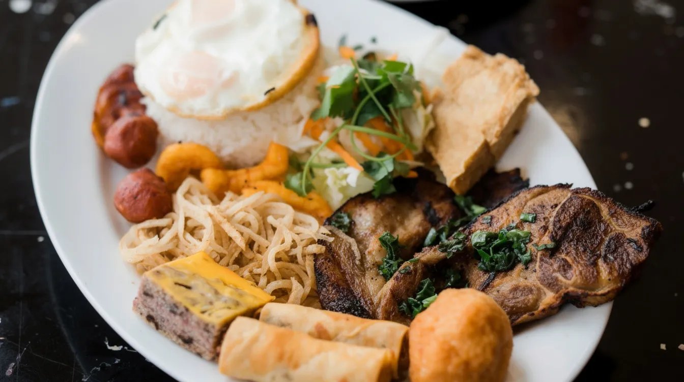 G8* Grill Meat, Pork Skin, Shrimp, Egg Roll, Bean Cure, Pork Ball, Shrimp Ball, Steam Egg Patty, Egg.