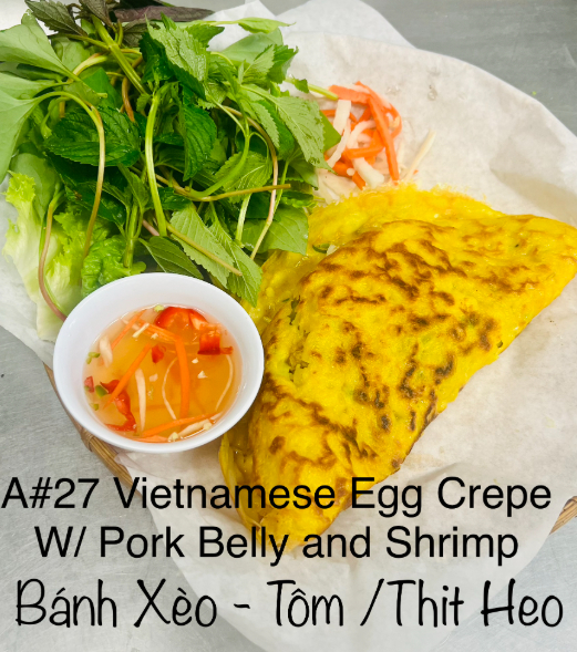 A27* Vietnamese Egg Crepe with Pork Belly and Shrimp